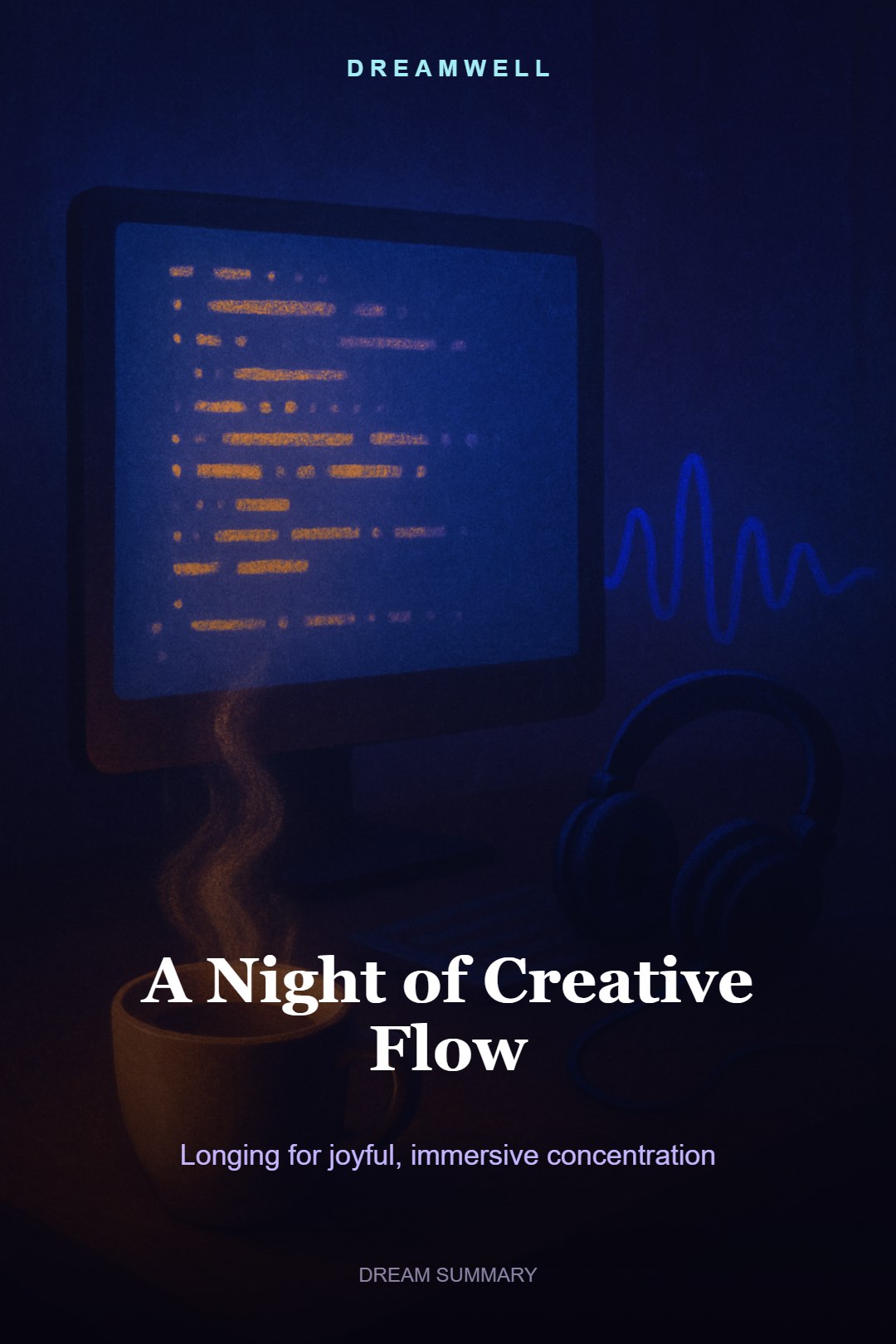 Dream Card artwork for A Night of Creative Flow: Longing for joyful, immersive concentration